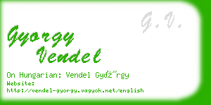 gyorgy vendel business card